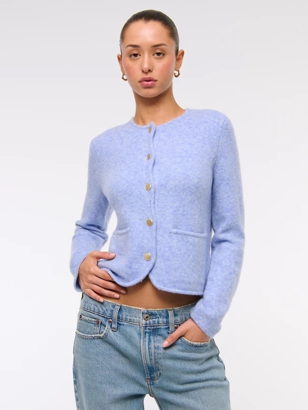 Abercrombie & Fitch Light Blue sweater jacket